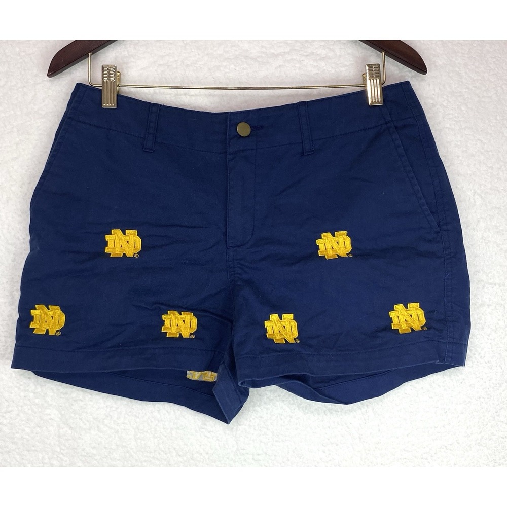 FanPants Notre Dame Fighting Irish Women's Navy Embroidered Logo Shorts Womens 6
